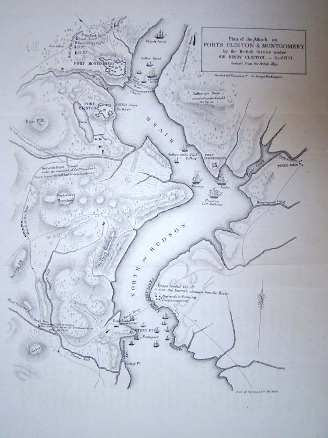 A 19th century map entitled the "Plan of the Attack on Forts Clinton and Montgomery by the British Forces under Sir Henry Clinton, October 1777." — image 2